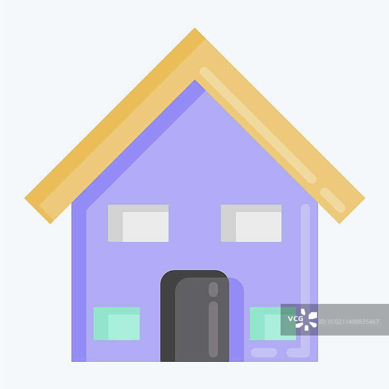 房子图标，教育符号，扁平风格图片素材