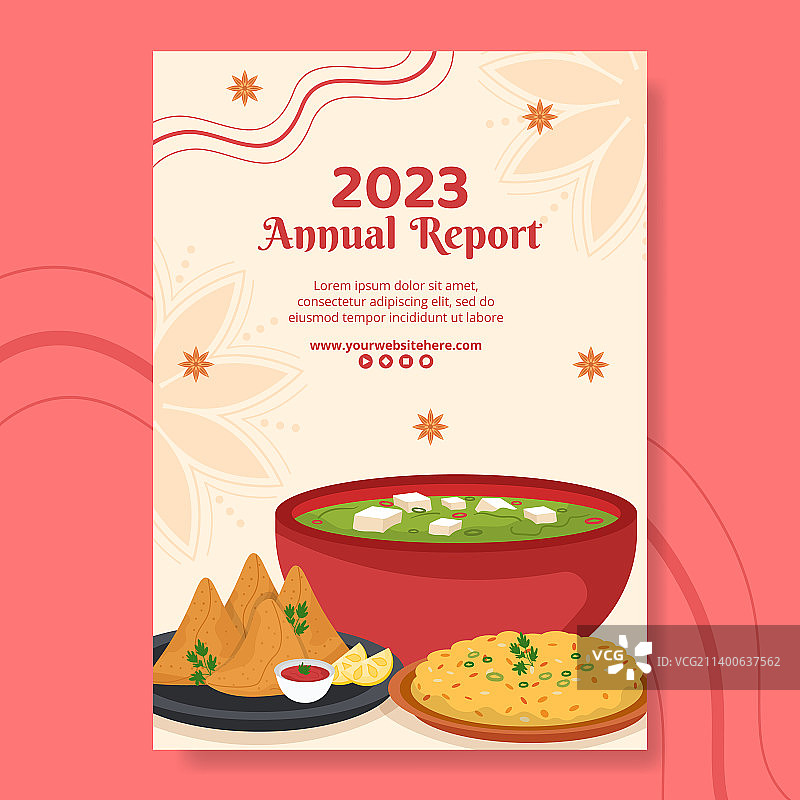 印度美食餐厅年度报告模板图片素材