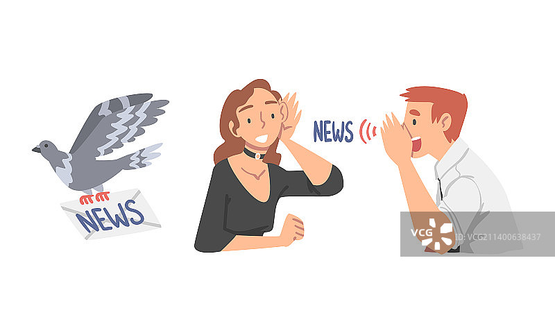 男人和女人角色聚集和传播图片素材