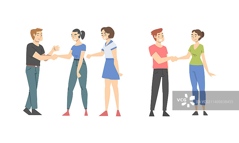 人们握手示意问候图片素材