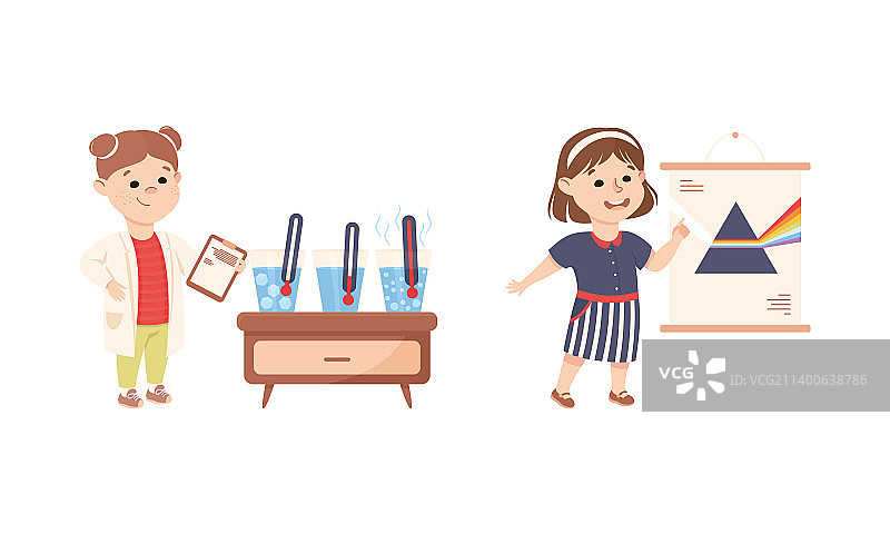 做物理科学实验的小女孩图片素材