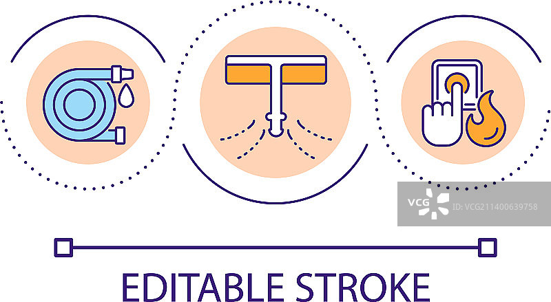 房屋消防喷淋循环概念图标图片素材