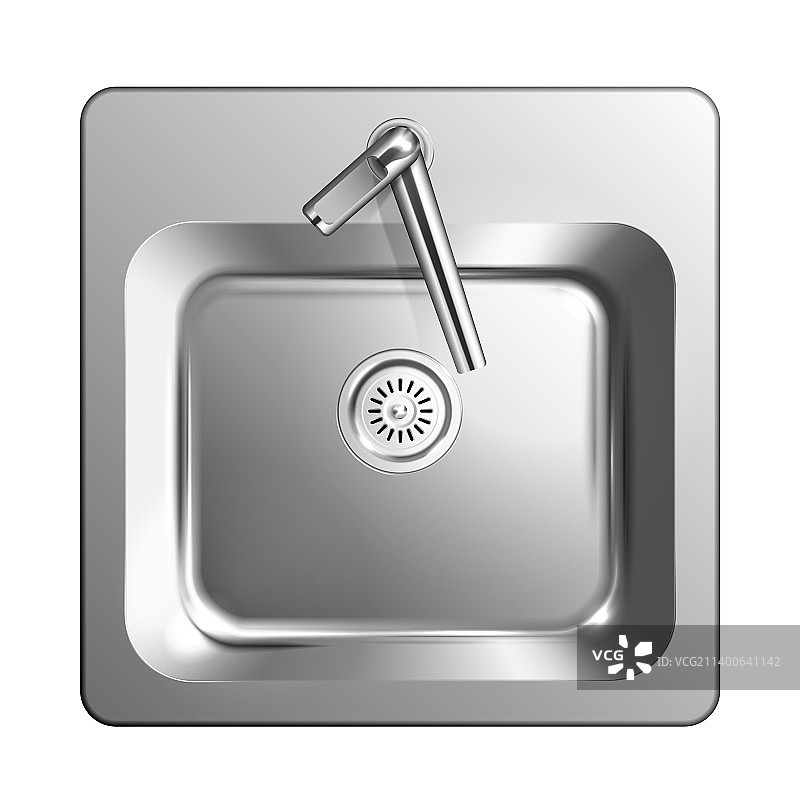 逼真金属排水篦子水槽概念图片素材