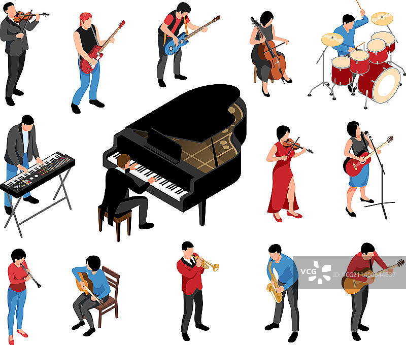 2.5D音乐家组合图片素材