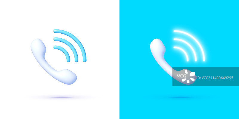 卡通风格的3D霓虹呼叫中心在线客服图片素材