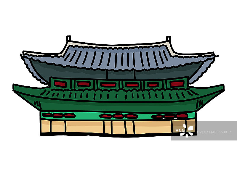 传统韩式寺庙设计元素图片素材