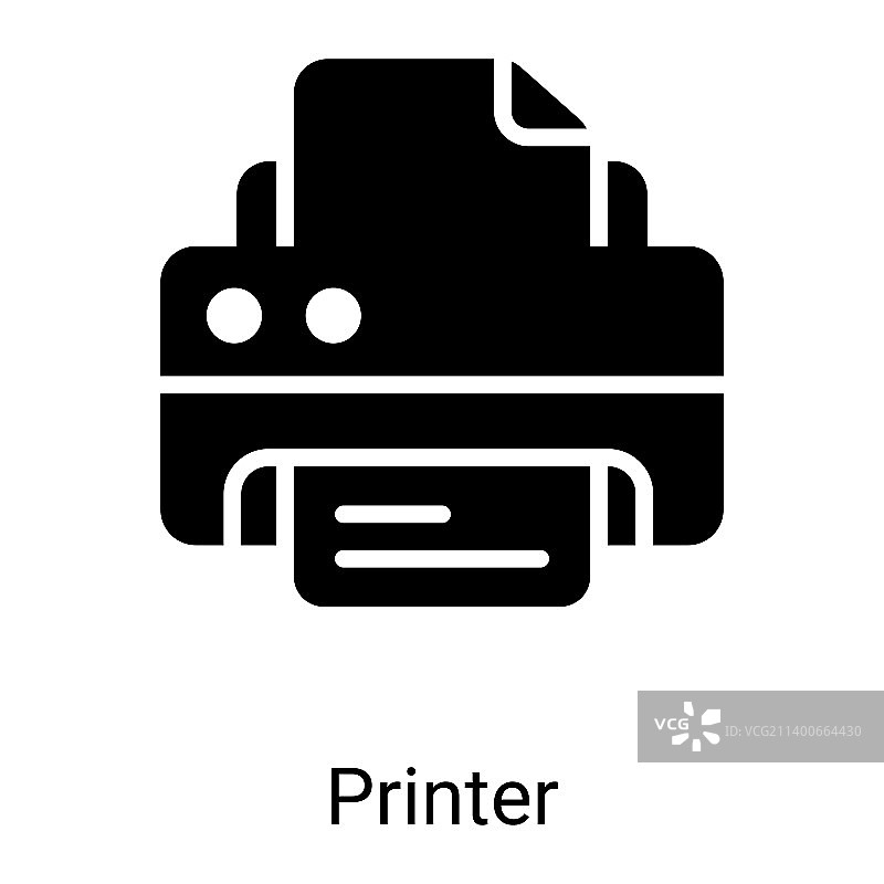 白色背景上的打印机字形图标图片素材