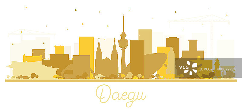 韩国大邱城市天际线剪影图片素材