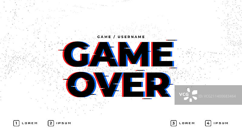 故障风格游戏结束文字背景图片素材