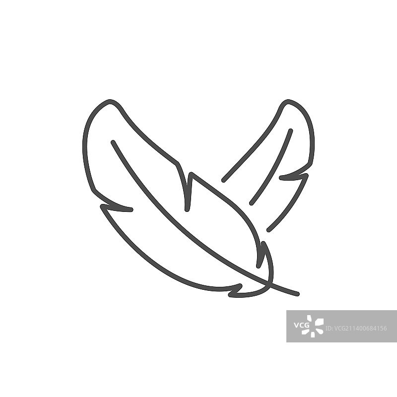 鸟类羽毛线条轮廓图标图片素材