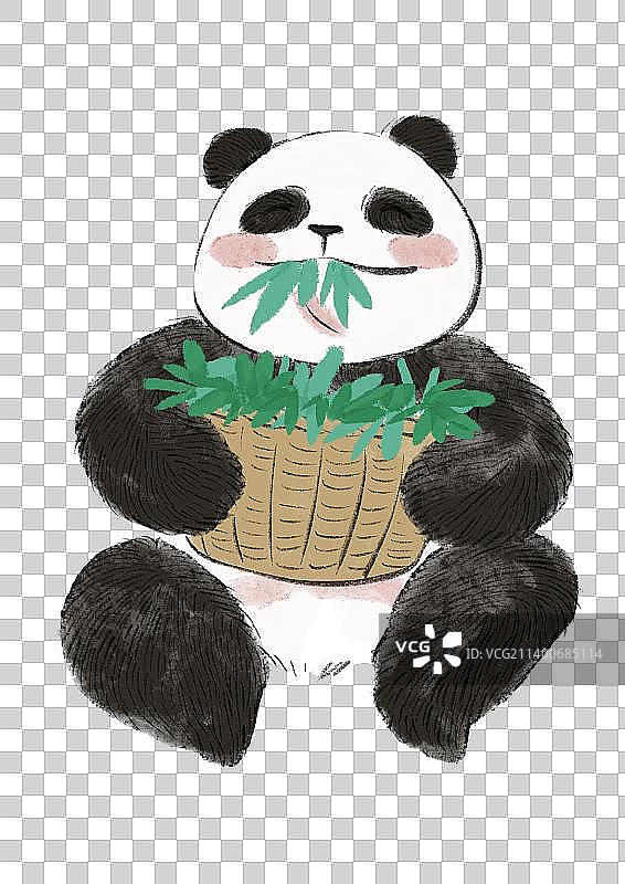 熊猫和旗袍女孩图片素材