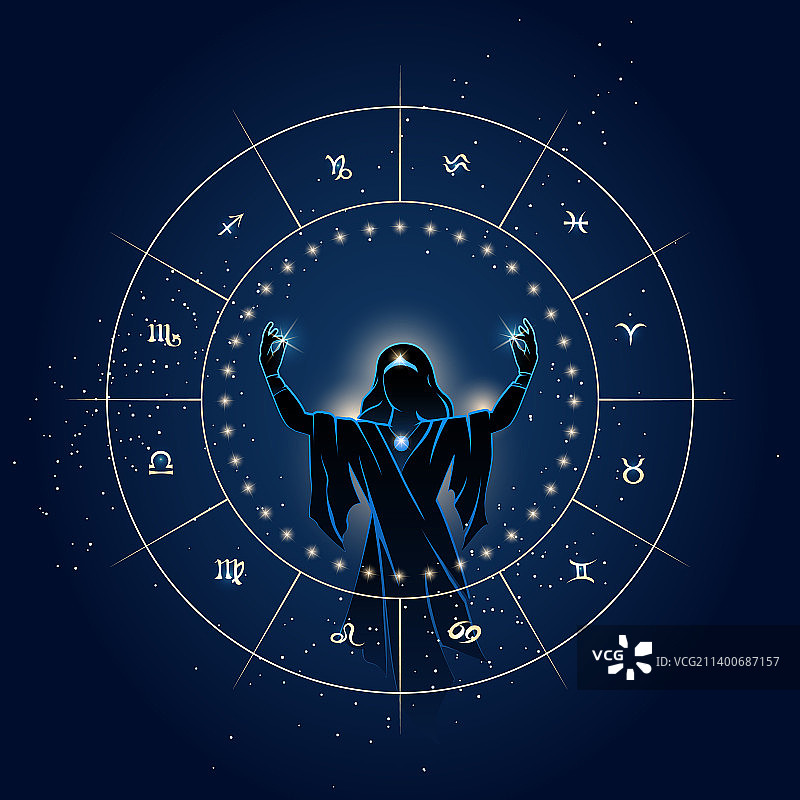 占卜师和星座运势图片素材