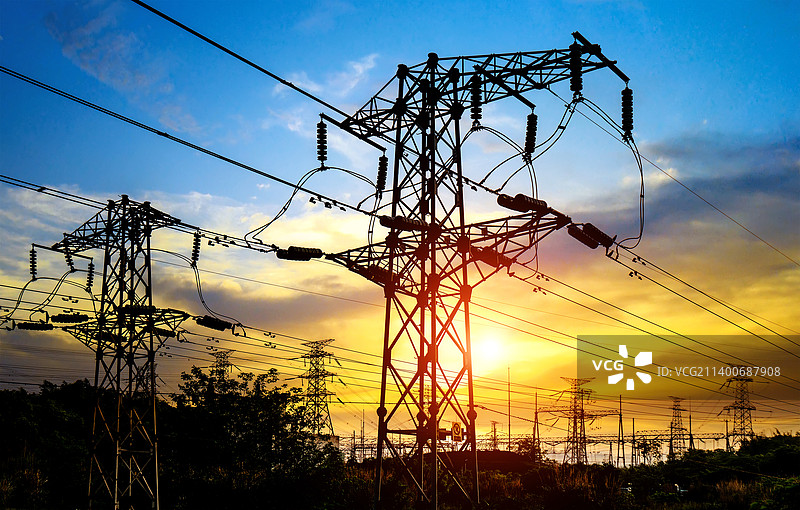 变电站高压电桩图片素材