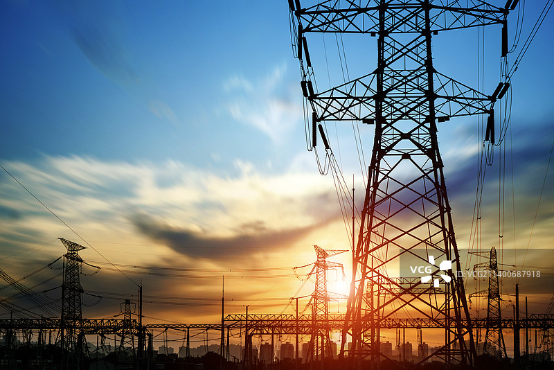 变电站高压电桩图片素材