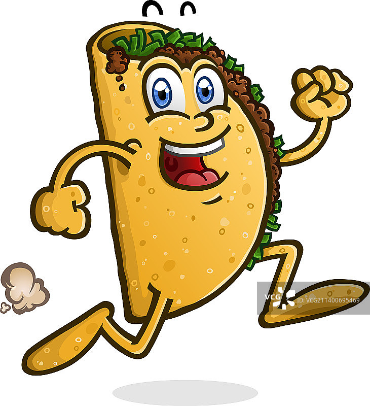 奔跑的墨西哥卷饼卡通人物图片素材