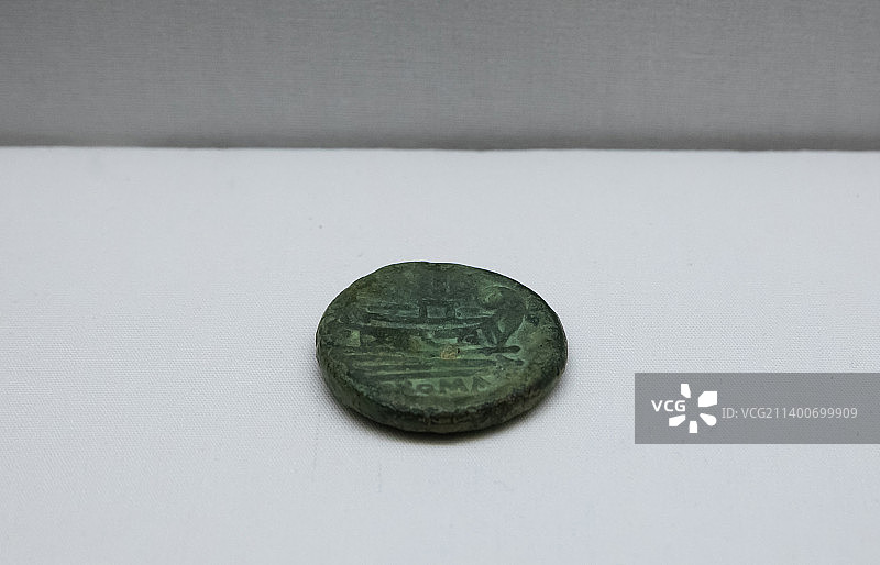 北京中国国家博物馆意大利文物展罗马阿斯公元前3世纪铜罗马国家博物馆藏品图片素材