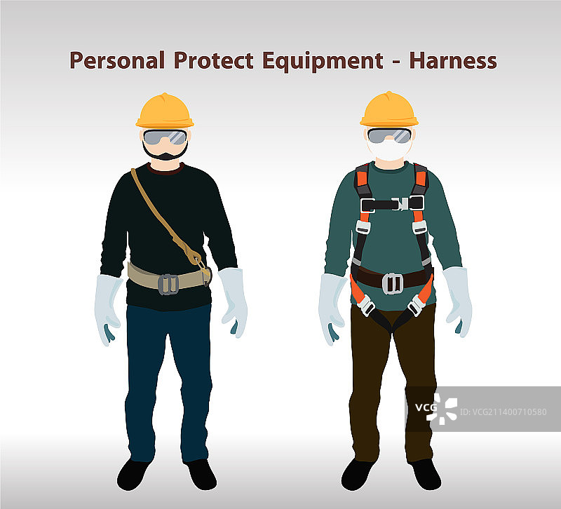 高空作业安全带及绳索设备图片素材
