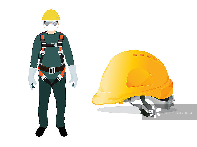 高空作业安全带及绳索设备图片素材