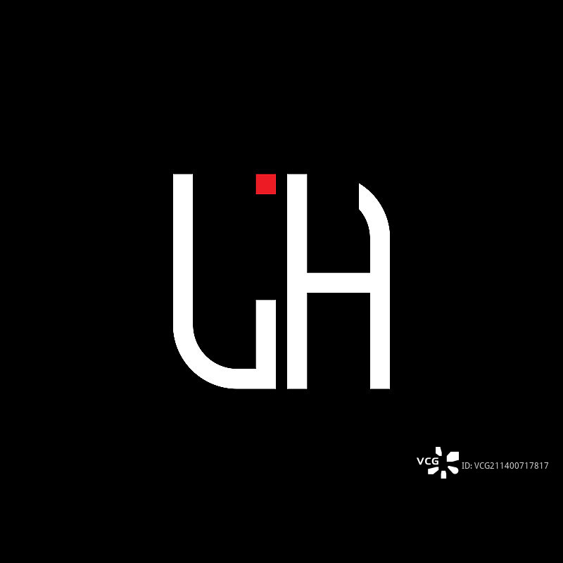 带有图形的LH字母创意标志设计图片素材