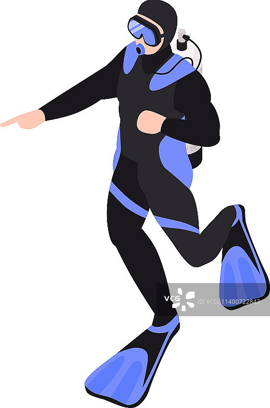 水肺潜水员构图图片素材