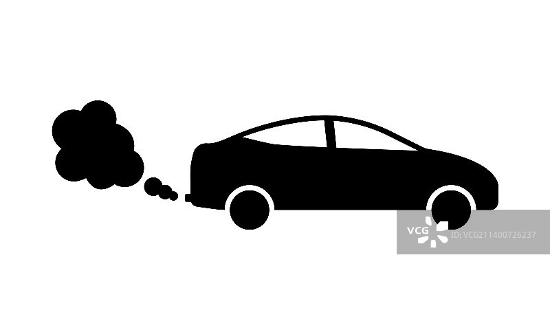 汽车尾气二氧化碳黑色轮廓图标图片素材