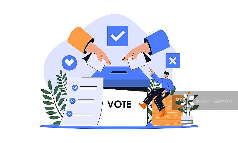 投票箱：人们正在投票图片素材