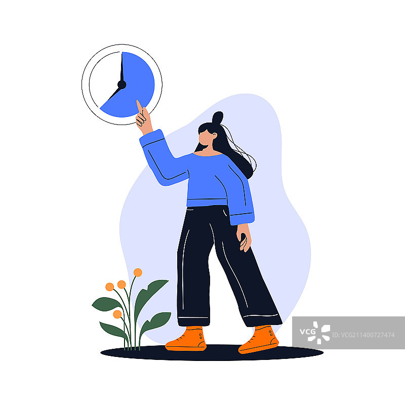 指示时间的女人图片素材