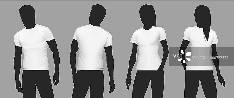拟真T恤样机轮廓图标集图片素材