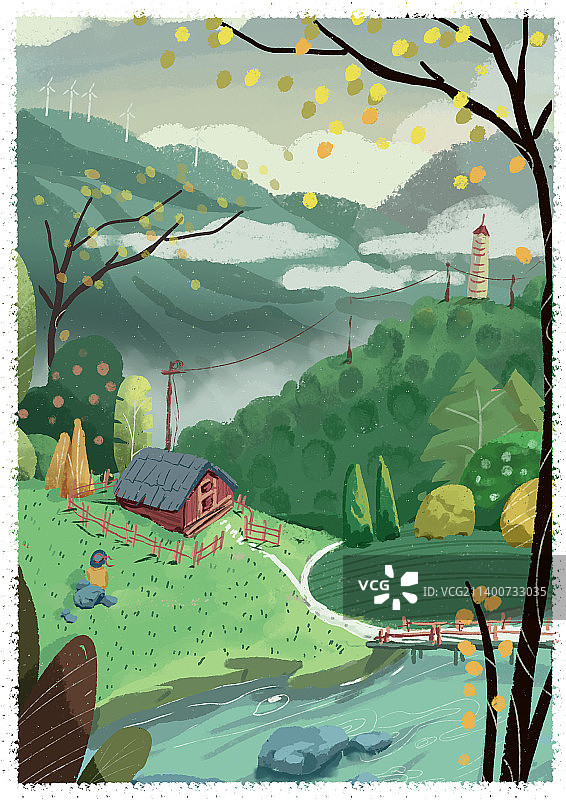 风景插画图片素材