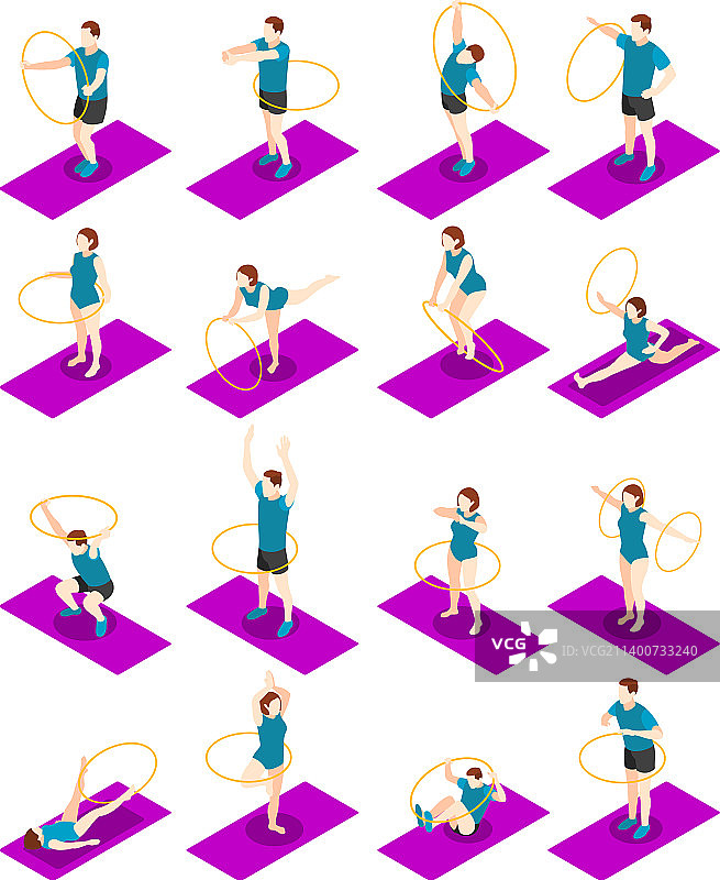 2.5D健身等距视角图标合集图片素材