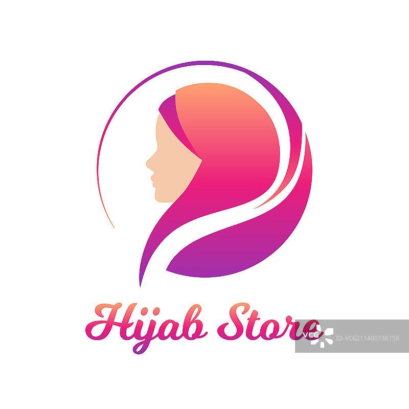 戴盖头穆斯林女性时尚标志设计图片素材