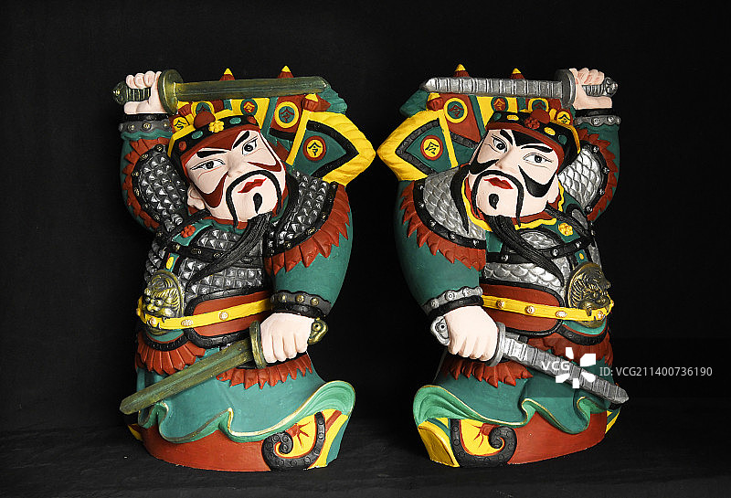 门神彩塑图片素材