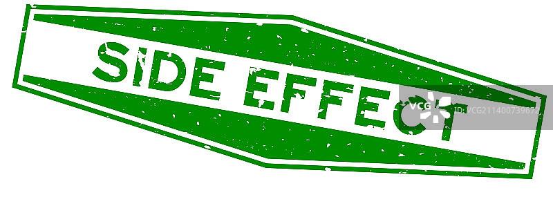 绿色副作用文字六边形橡胶印章图片素材