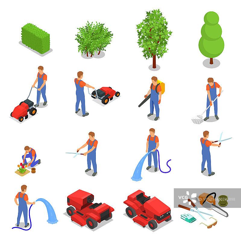 2.5D专业园艺工具组合图片素材