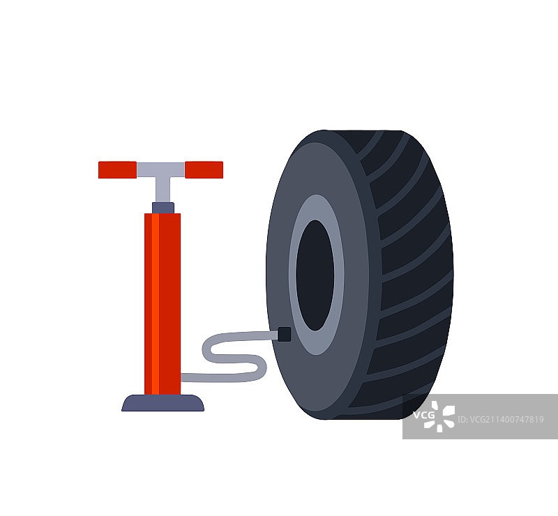 瘪了的汽车轮胎图片素材