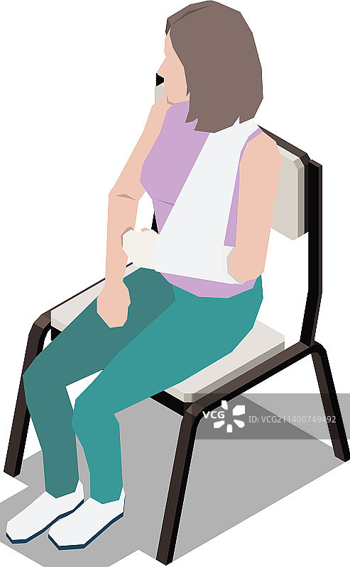 受伤的女性患者图片素材