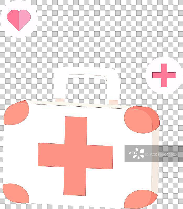 白色背景上的医疗箱扁平矢量肌理矢量插画元素图片素材