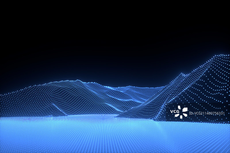 3D渲染的科技感地形发光图片素材