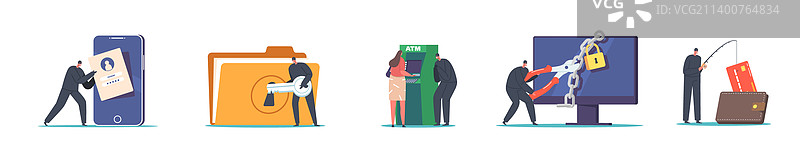 黑客与网络罪犯网络钓鱼盗窃图片素材