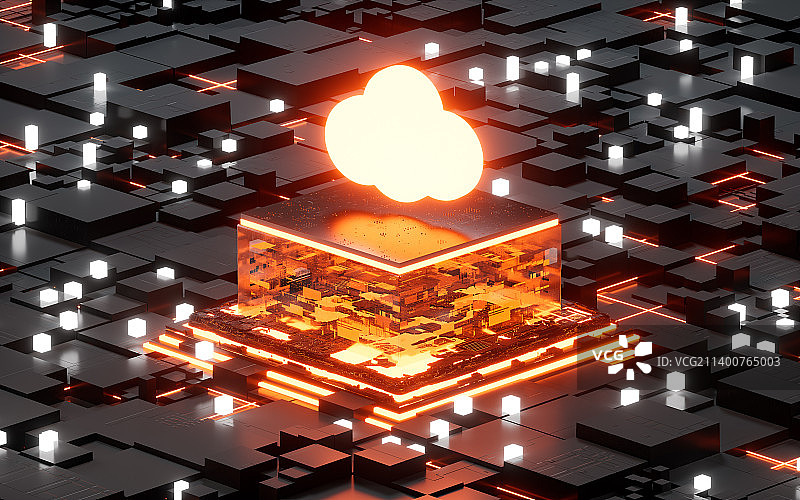 云计算与电子科技背景3D渲染图片素材