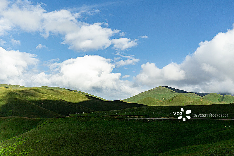 夏季高原草地景观图片素材