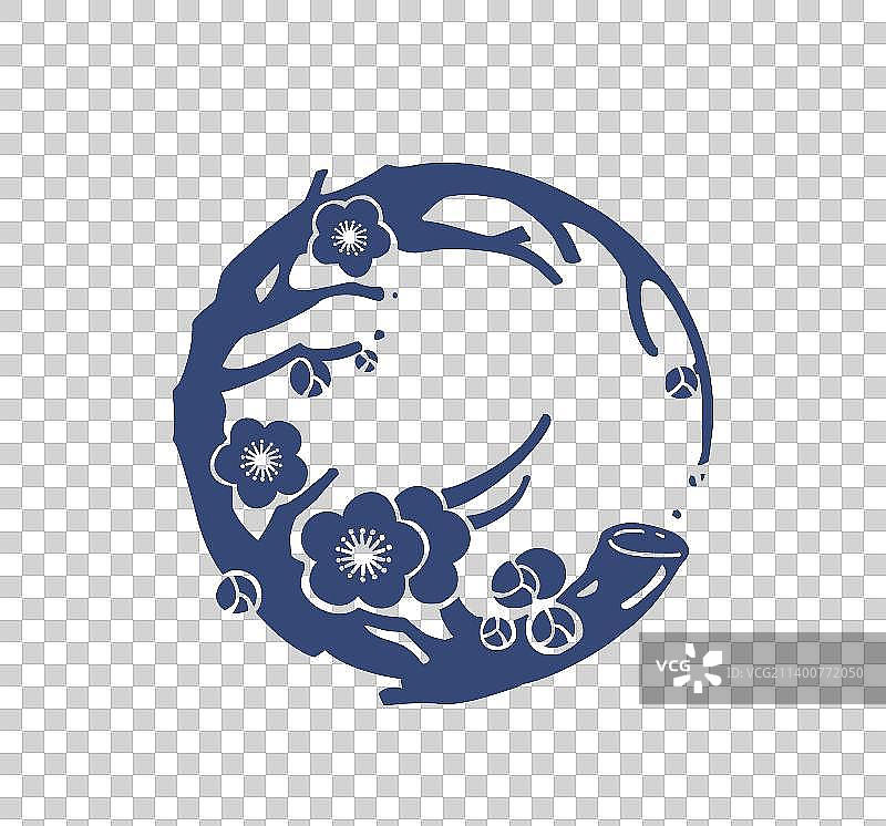 岁寒三友之梅花拓印图片素材