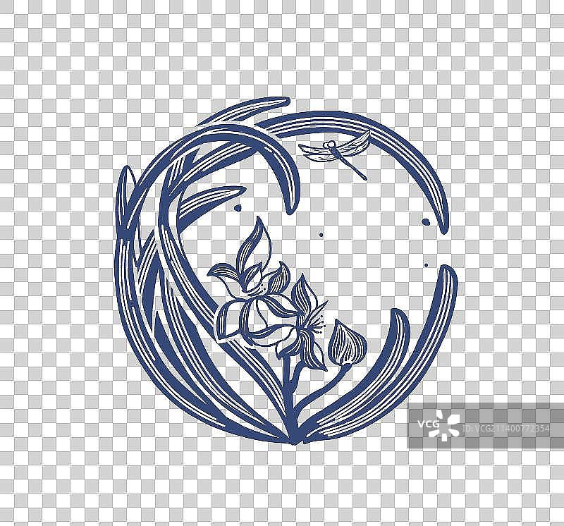 四君子之兰花拓印图片素材