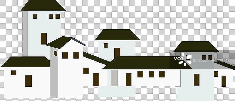 房屋和建筑物的轮廓图片素材