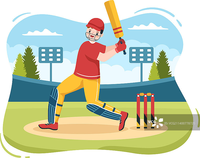 板球击球手与球图片素材