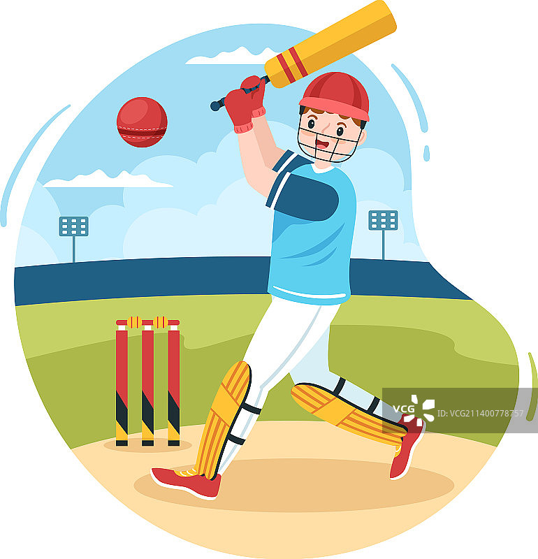 板球击球手与球图片素材