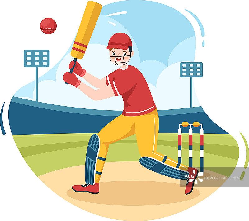 板球击球手与球图片素材