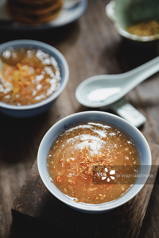 美味的中式甜品西湖藕粉图片素材