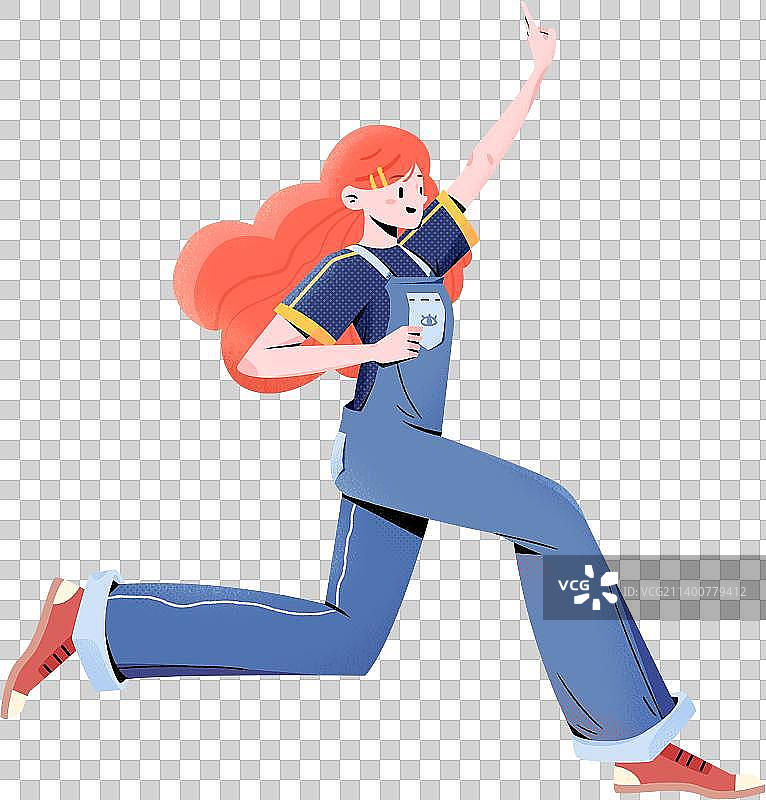 扁平商业活泼女性人物元素图片素材