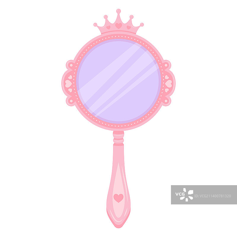 粉色公主皇冠卡通圆镜图片素材